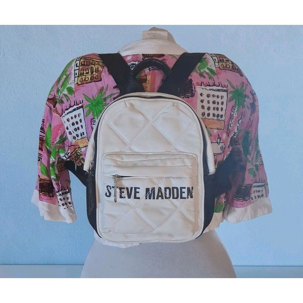 Steve Madden Mini Backpack,dimond Quilted Pattern, Zippered Compartments